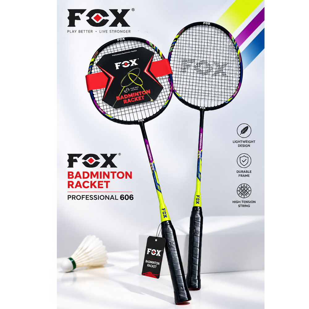 راکت بدمینتون FOX مدل professional 606 بسته دو عددی