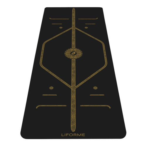 مت تمرین یوگا PU لایفرمی مدل Liforme Black & Gold