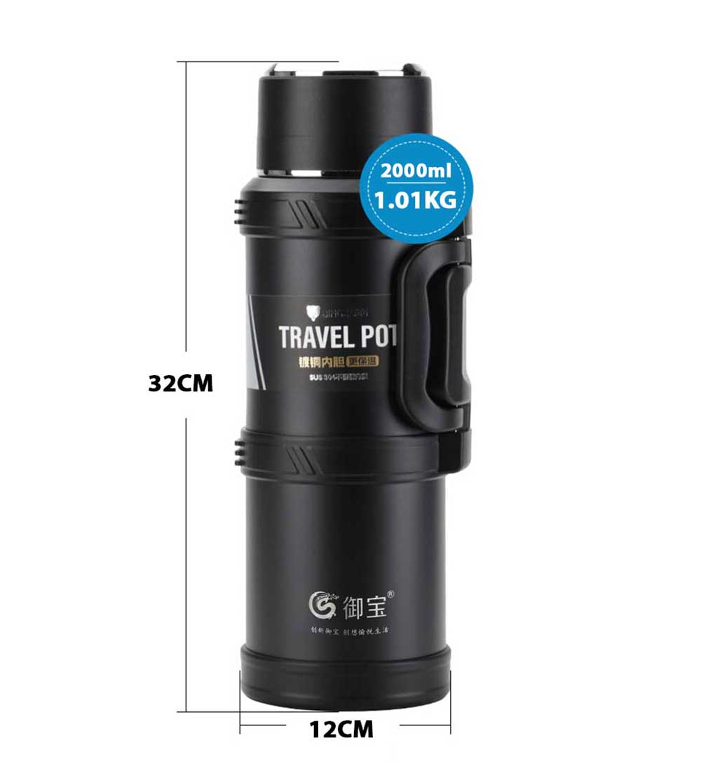 فلاسک کمپ و کوهنوردی استیل مدل YUBAO ظرفیت 2 لیتر