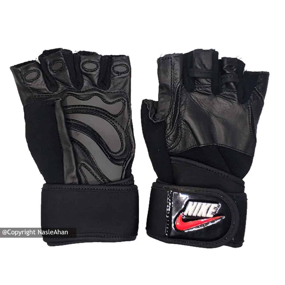 دستکش بدنسازی چرمی طرح Nike دستکش بدنسازی چرمی طرح Nike