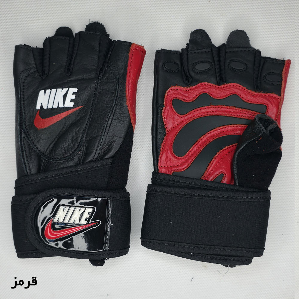 دستکش بدنسازی چرمی طرح Nike