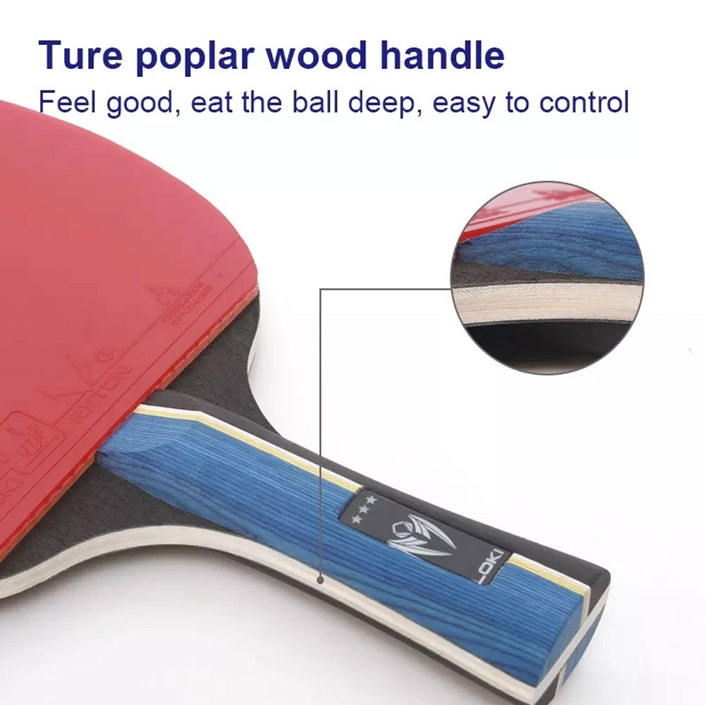 راکت پینگ پنگ لوکی 3 ستاره کیف دار | دسته FL