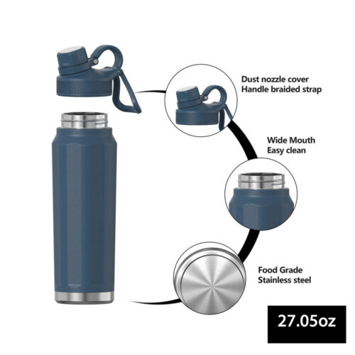 قمقمه فلزی مدل استیل دو جداره ظرفیت 800ml قمقمه فلزی مدل استیل دو جداره ظرفیت 800ml