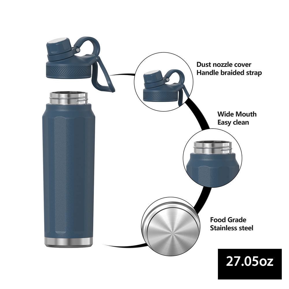 قمقمه فلزی مدل استیل دو جداره ظرفیت 800ml قمقمه فلزی مدل استیل دو جداره ظرفیت 800ml