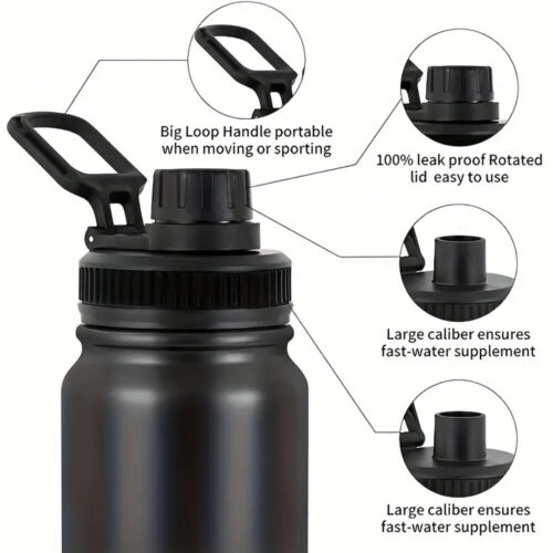 قمقمه فلزی مدل استیل دو جداره ظرفیت 1000ml