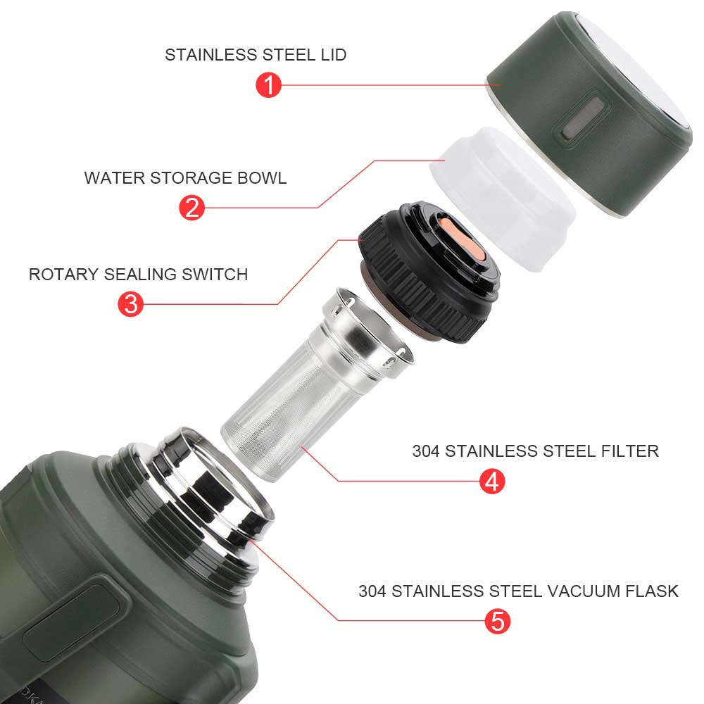 فلاسک کمپ و کوهنوردی بزرگ استیل مدل YUBAO