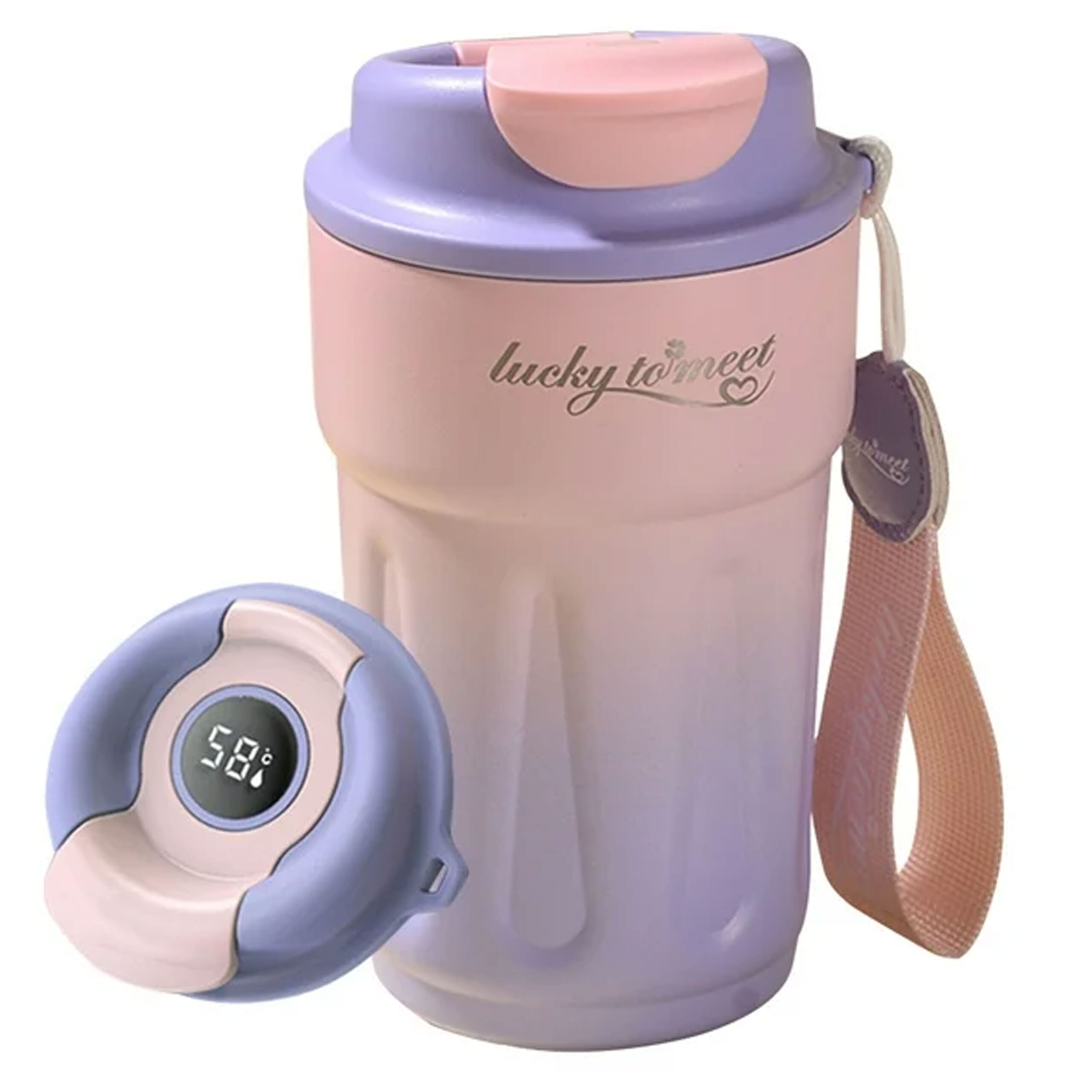 تراول ماگ مدل Lucky دماسنج دار ظرفیت 420ml تراول ماگ مدل Lucky دماسنج دار ظرفیت 420ml