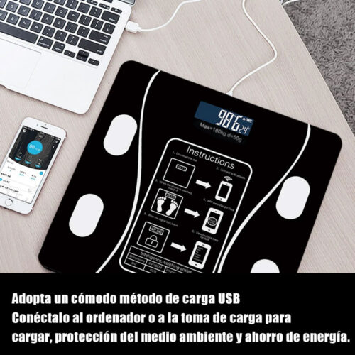 ترازوی هوشمند بلوتوثی چندمنظوره قابل شارژ ترازوی هوشمند بلوتوثی چندمنظوره قابل شارژ