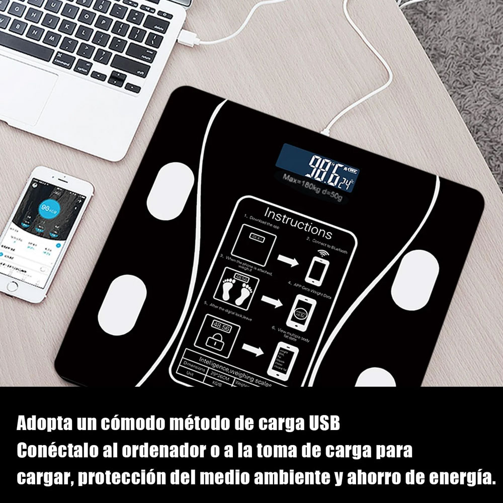 ترازوی هوشمند بلوتوثی چندمنظوره قابل شارژ ترازوی هوشمند بلوتوثی چندمنظوره قابل شارژ