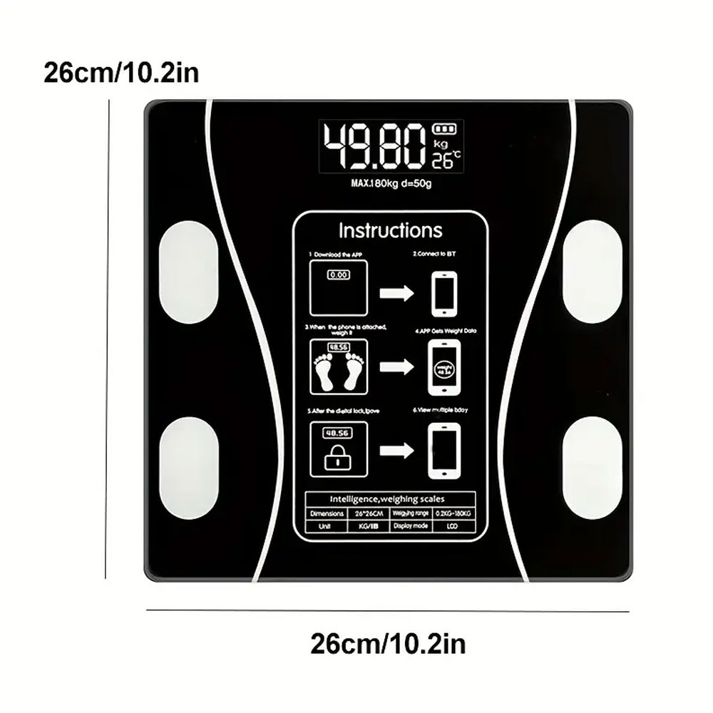 ترازوی هوشمند بلوتوثی چندمنظوره قابل شارژ ترازوی هوشمند بلوتوثی چندمنظوره قابل شارژ