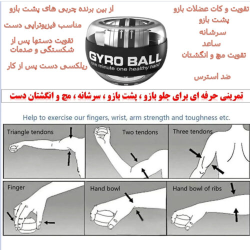 توپ ورزشی ژیروبال مدل تقویت عضلات دست توپ ورزشی ژیروبال مدل تقویت عضلات دست